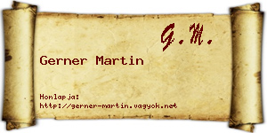 Gerner Martin névjegykártya